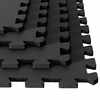 Stalwart EVA Foam Mat Tiles, 16 SQ FT Interlocking Padding for Garage, Playroom, Gym Flooring Black, 4PK 75-6402